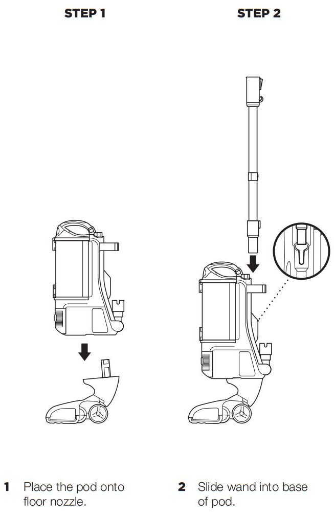 Shark NV501 Rotator User Manual - Place the pod onto