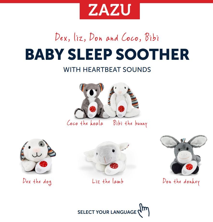 ZAZU DEX-01 Baby Sleep Soother with Heartbeat Sounds User Manual
