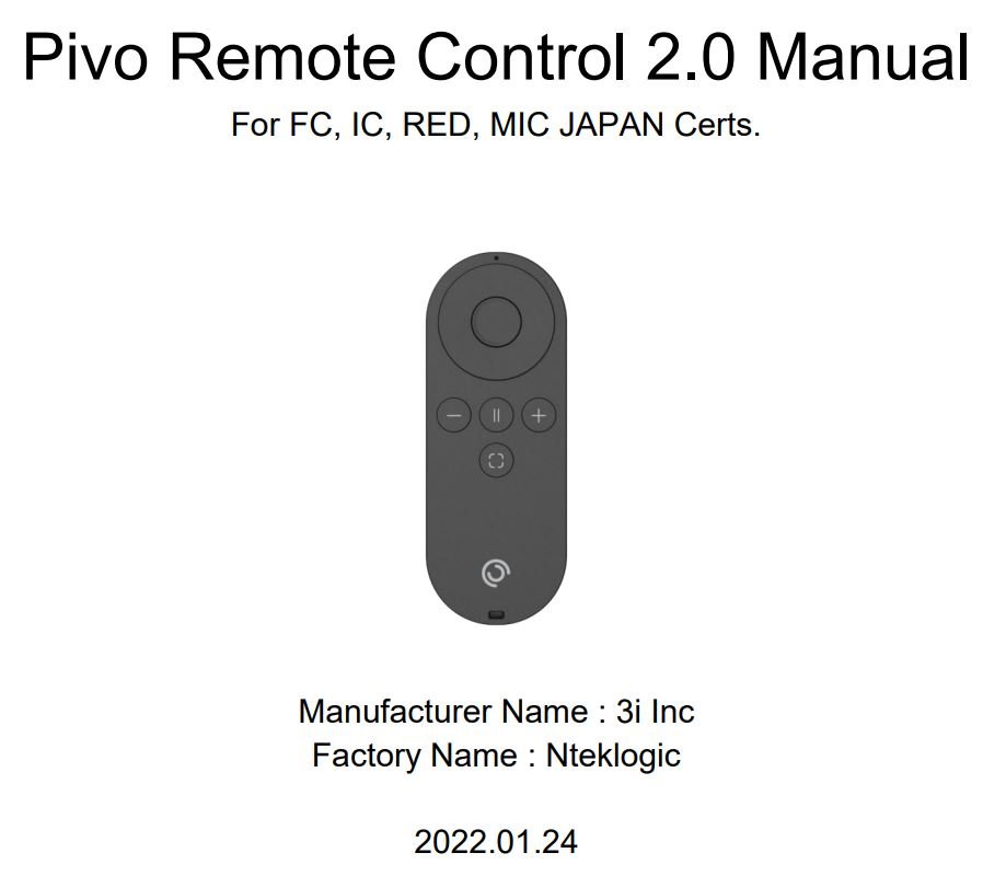 pivo Remote Control 2.0 Auto Tracking Smartphone Pod User Manual