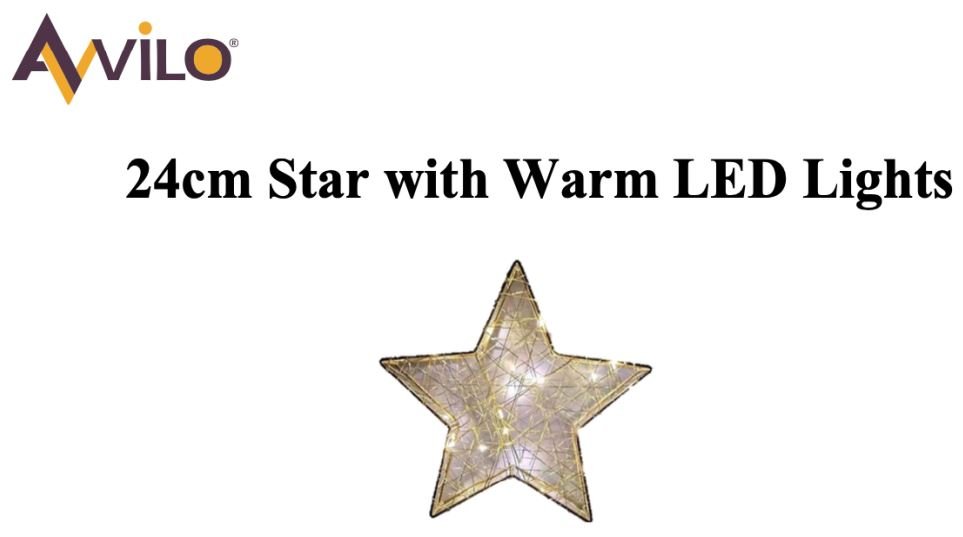AVILO K978 24cm Star with Warm LED Lights Instructions