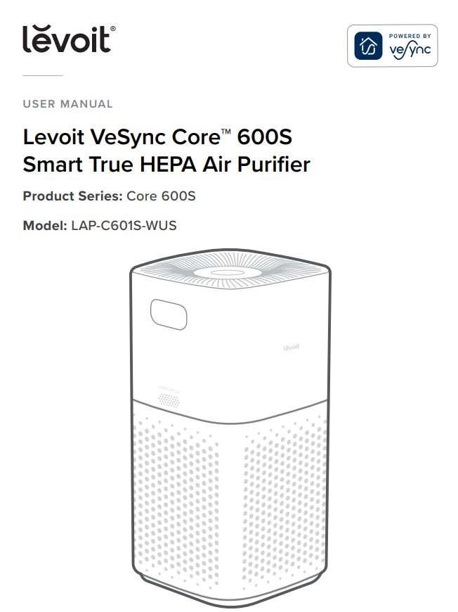 Levoit C601S Core 600S Smart True HEPA Air Purifier User Manual