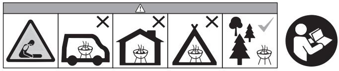 Obelink X86-000040 Rectangular Barbecue Grill Instruction Manual - Warning icon