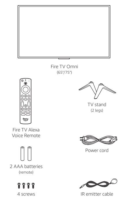 amazon 6575 Series Omni Fire Smart TV User Guide - What's in the box