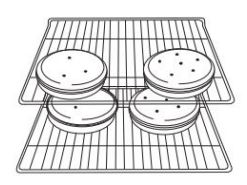 KitchenAid KSDG950ESS-1 30 Inch Stainless Steel Down Slide In Dual Fuel Range User Guide - BAKING COOKIES AND LAYER CAKES ON 2 RACKS