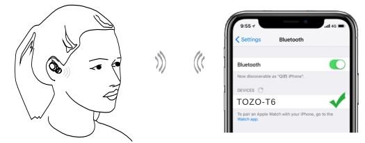 TOZO T6 True Wireless Bluetooth Earbuds User Manual - How to pair