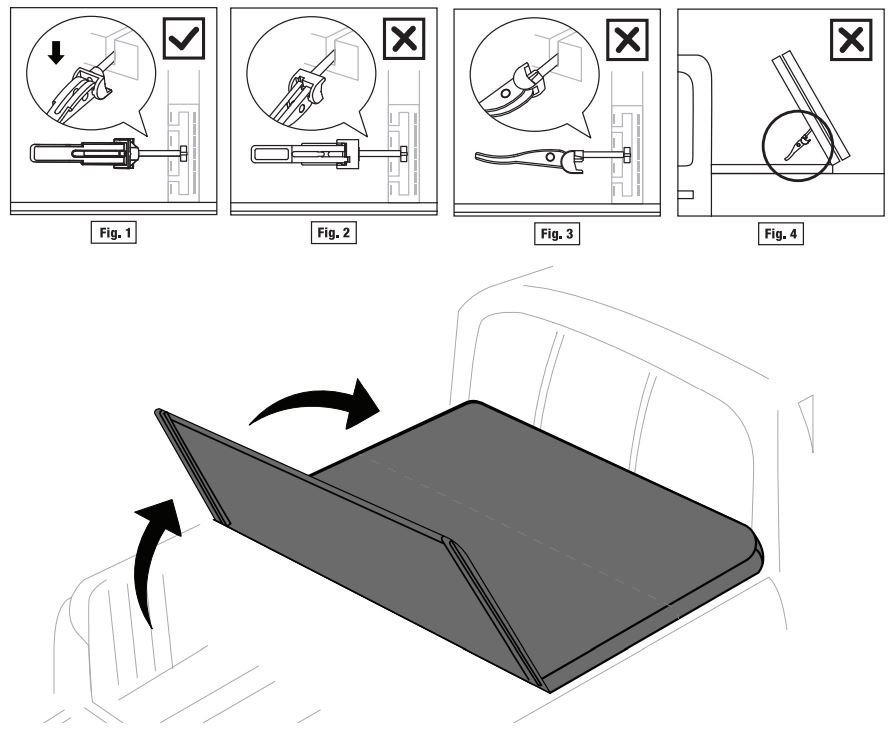 TYGER T3 Soft Tri-Fold Truck Bed Instruction Manual - Fig 1,2,3,4