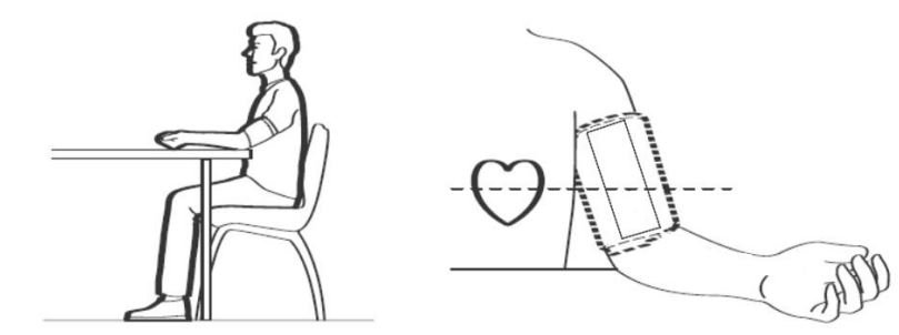 Viatom Blood Pressure Monitor BP2 & BP2A User Manual - How to sit correctly