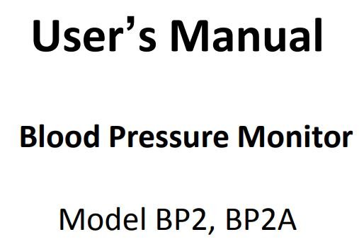 Viatom Blood Pressure Monitor BP2 & BP2A User Manual