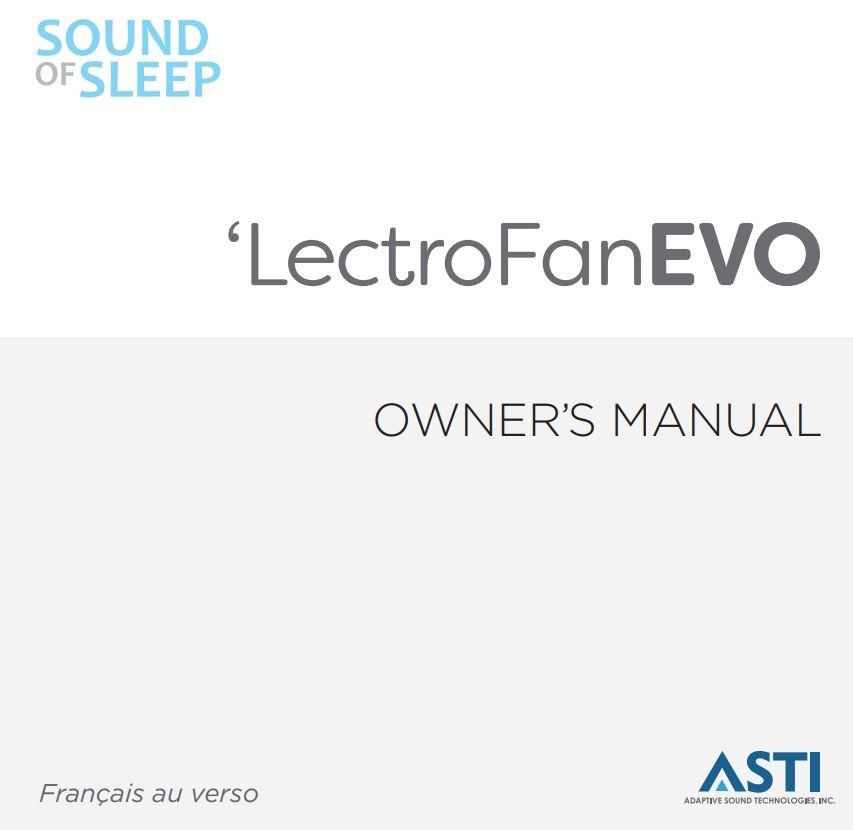 ASTI LectroFan High Fidelity White Noise Machine User Manual
