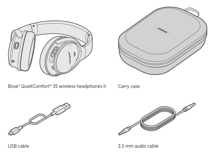 Bose Quiet Comfort 35 II Noise Cancelling Bluetooth Headphones User Manual - Contents