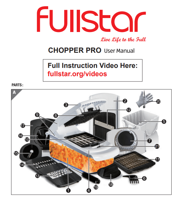 Fullstar Vegetable Chopper Pro User Manual