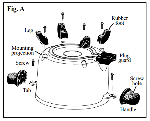 Presto 06006 Kitchen Kettle Multi-Cooker Steamer User Manual - To Attach Legs to Base