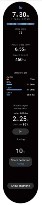 Samsung R900 Galaxy Watch 5 Bluetooth User Manual - measured sleep