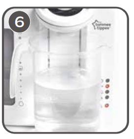 Tommee 42371640 Tippee Perfect Prep Machine User Manual - Allow the cycle to fully complete with boiled water dispensing into the container that you placed underneath during step 1.