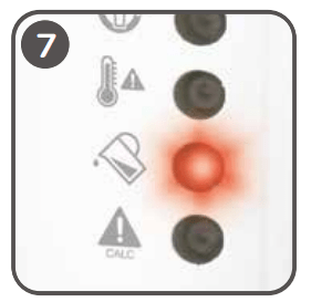 Tommee 42371640 Tippee Perfect Prep Machine User Manual - The tank empty warning light will illuminate once the water has flushed through the system.