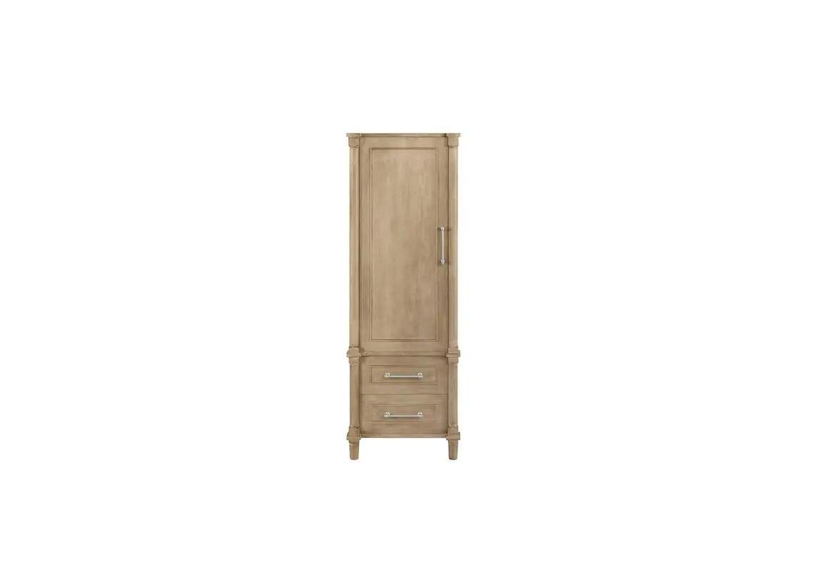 Aberdeen 20.71 in. W x 14.40 in. D x 60 in. H Single Door Linen Cabinet in Antique Oak User Manual - Featured image