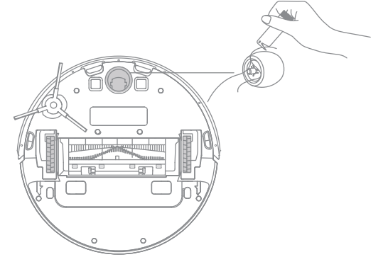 Dreametech D10 Plus Auto-Empty Robot Vacuum User Manual - Clean the Main Wheel Universal Wheel