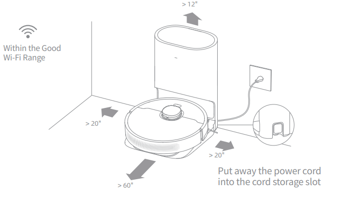 Dreametech D10 Plus Auto-Empty Robot Vacuum User Manual - Connect to a power outlet and start charging