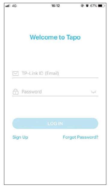 Tp-link Tapo TC70 Pan Tilt Home Security Wi-Fi Camera User Manual - Log In