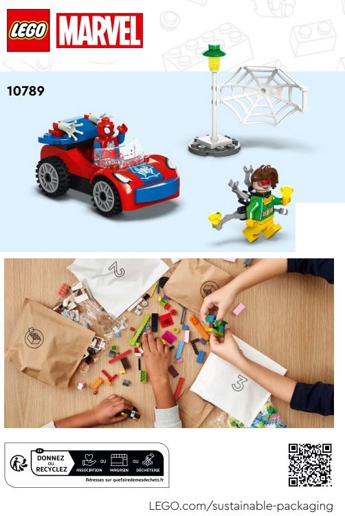 LEGO 10789 Marvel Spider Man's car et Doc Ock Building Set Instruction Manual