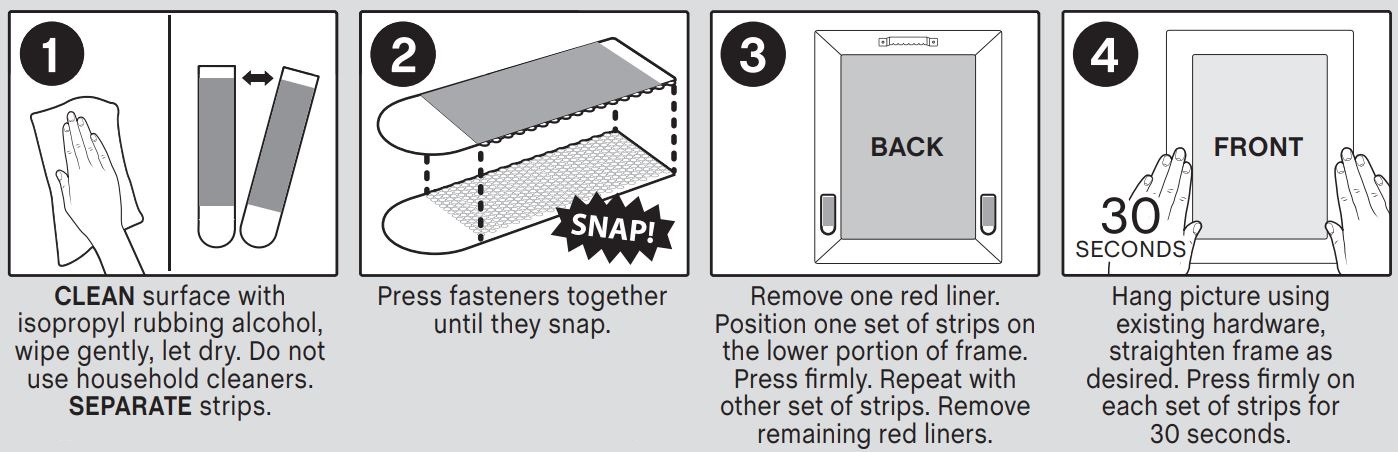 3M 17208 Frame Stabilizer Strips Command Instruction Manual - To Apply