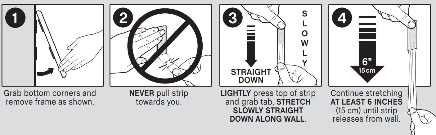 3M 17208 Frame Stabilizer Strips Command Instruction Manual - To Remove