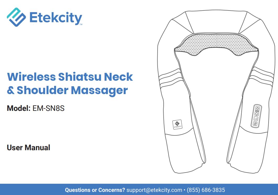 Etekcity EM-SN8S Cordless Neck Back Shoulder Massager User Manual