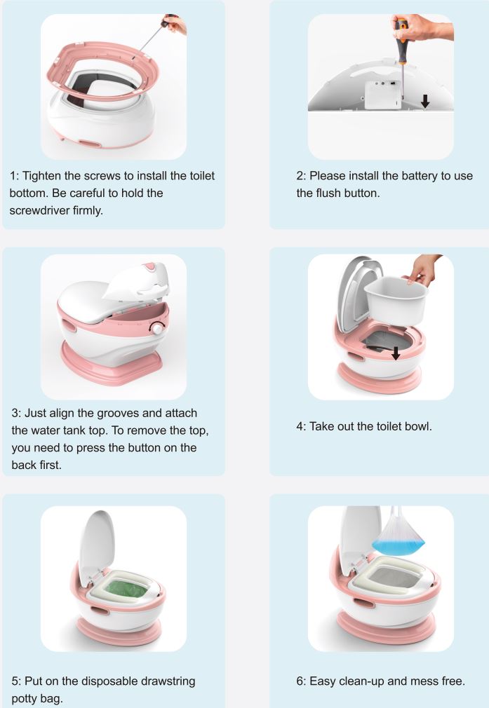 711tek Potty Seats for Toddlers and Kids User Manual - How to use 711TEK Potty training Toilet